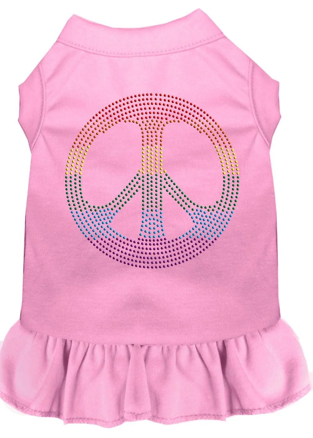 Rhinestone Rainbow Peace Dress Light Pink Med (12)