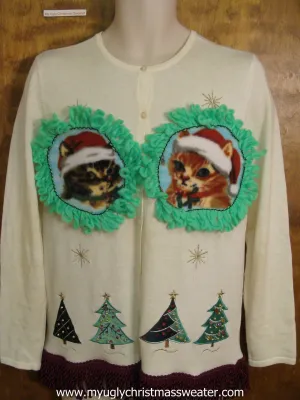 Santa Christmas Cat Ugly Sweater