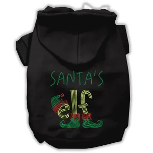 Santa's Elf Rhinestone Dog Hoodie Black Xxl (18)