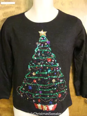 Sequin Bling Tree Ugly Christmas Sweater