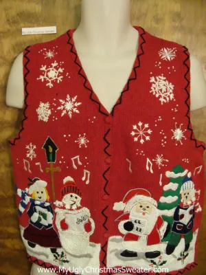 Singing Carols Corny Christmas Sweater Vest