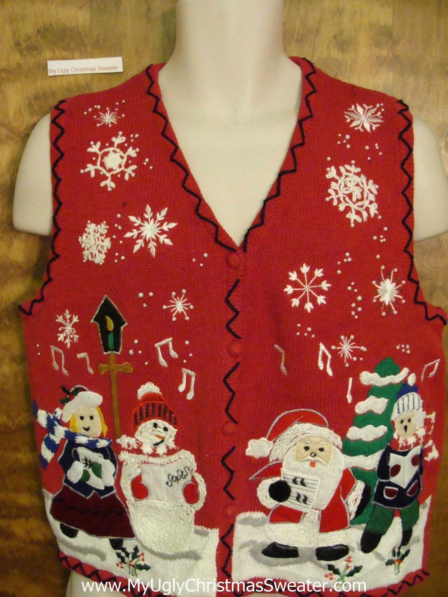 Singing Carols Corny Christmas Sweater Vest