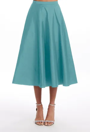 SKY A-LINE TAFFETA MIDI SKIRT