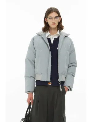 Smoke Gray Twisted Knot Short Silhouette Down Jacket