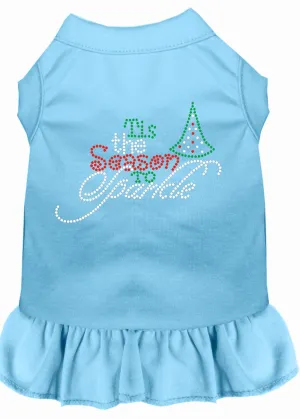 Tis The Season To Sparkle Rhinestone Dog Dress Baby Blue Xxl (18)