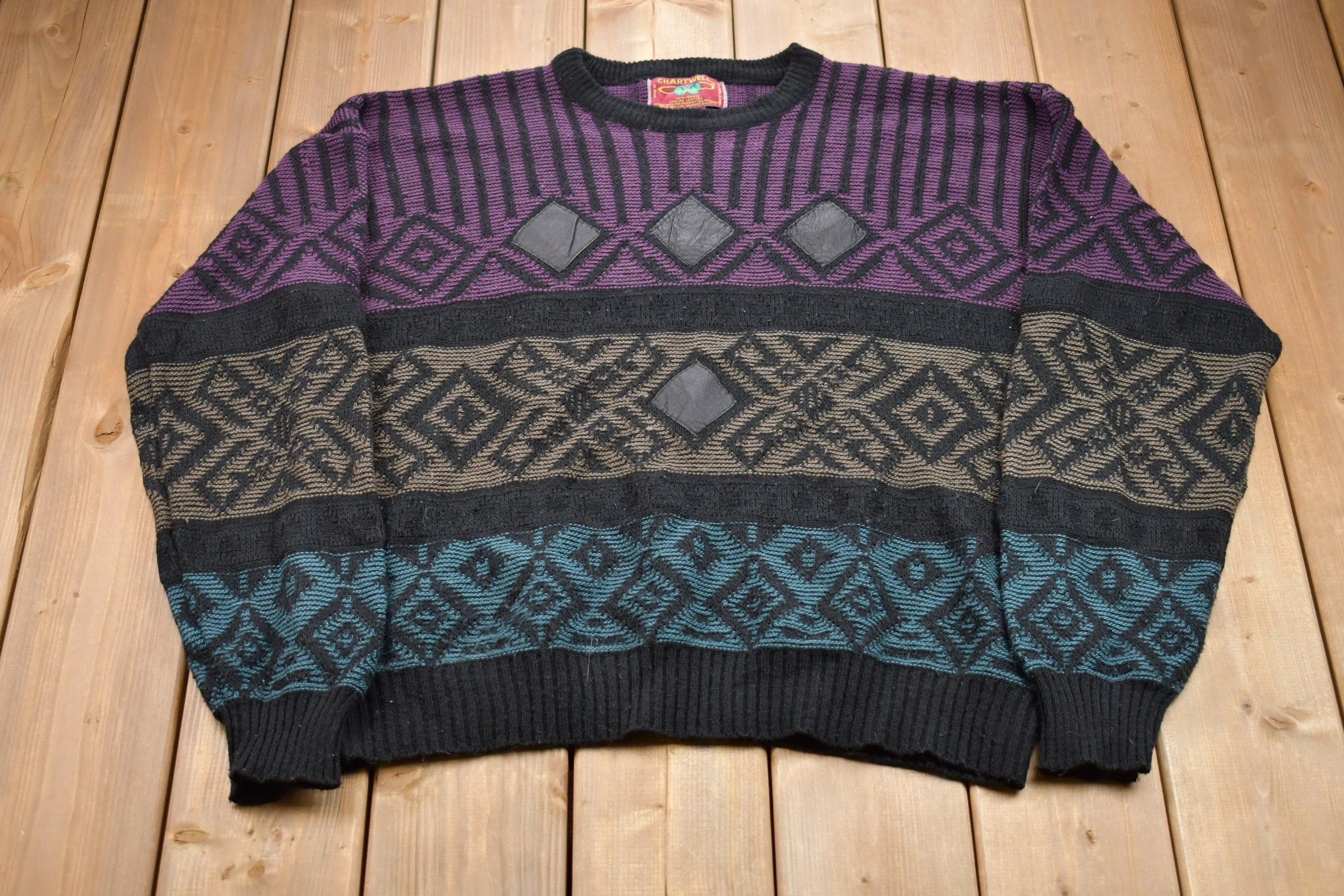 Vintage 1980s Chartwell Abstract Knitted Sweater