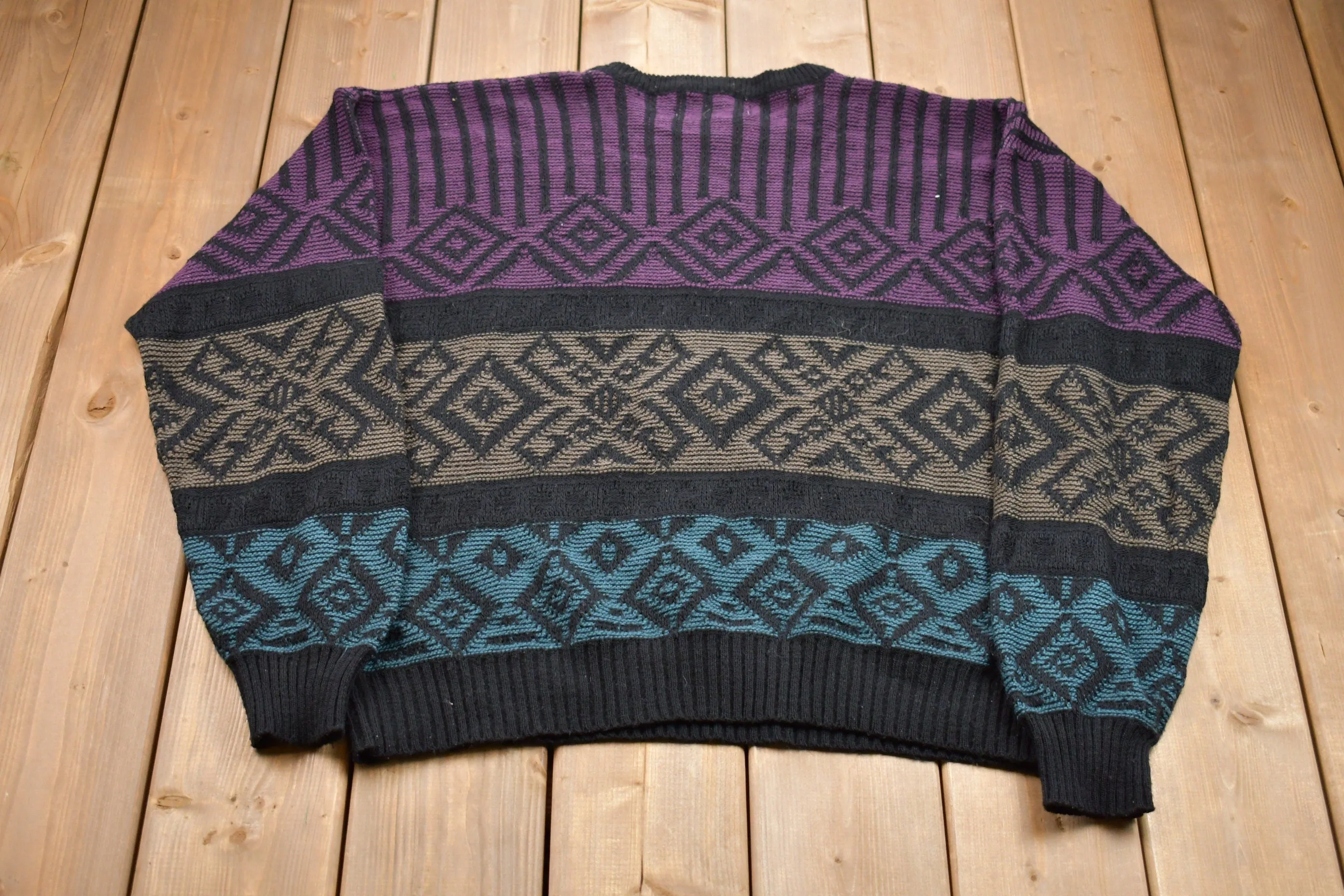 Vintage 1980s Chartwell Abstract Knitted Sweater