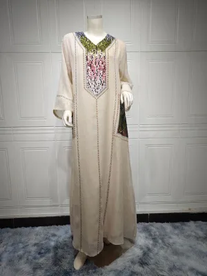 Women's Cross-Border Dubai Style Embroidered Abaya Muslim